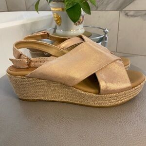 Matt Bernson Espadrille Platform Crossover Sandal Wedge 8